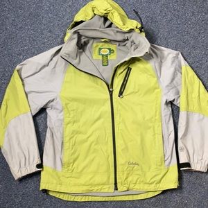 - Cabela's Lime Yellow Fleece Lined Outdoor Rain Jacket